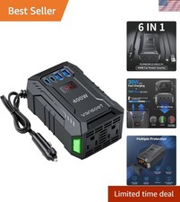 400W Car Power Inverter DC 12V to 110V AC Inverter with PD 30W/15W USB C 2 US...