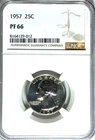 1957 25c Washington Proof Silver Quarter Dollar NGC PF66