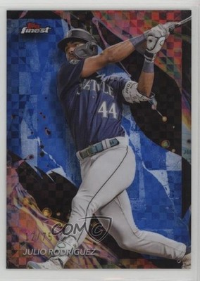 2024 Finest Uncommon Blue Checkerboard Refractor 12/75 Julio Rodriguez #103 1e3h