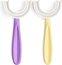 U-Shaped Toothbrush Kids 2 PCS - Toddler Toothbrush with Food Grade Soft Sili...