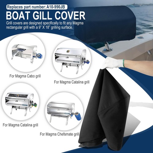 Cubierta de branquias de barco para parrilla rectangular Magma Marine 9" x 18" A10-990JB impermeable - Imagen 4 de 7