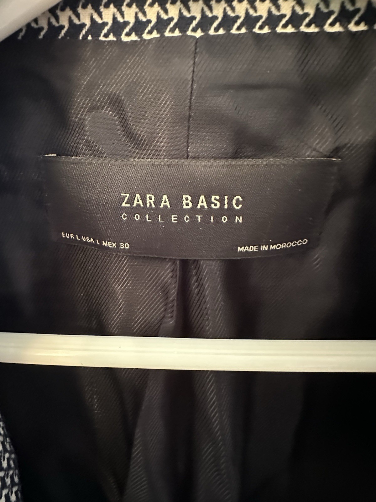 Zara  Navy  and  White Gingham  Blazer  Size  Large image 4