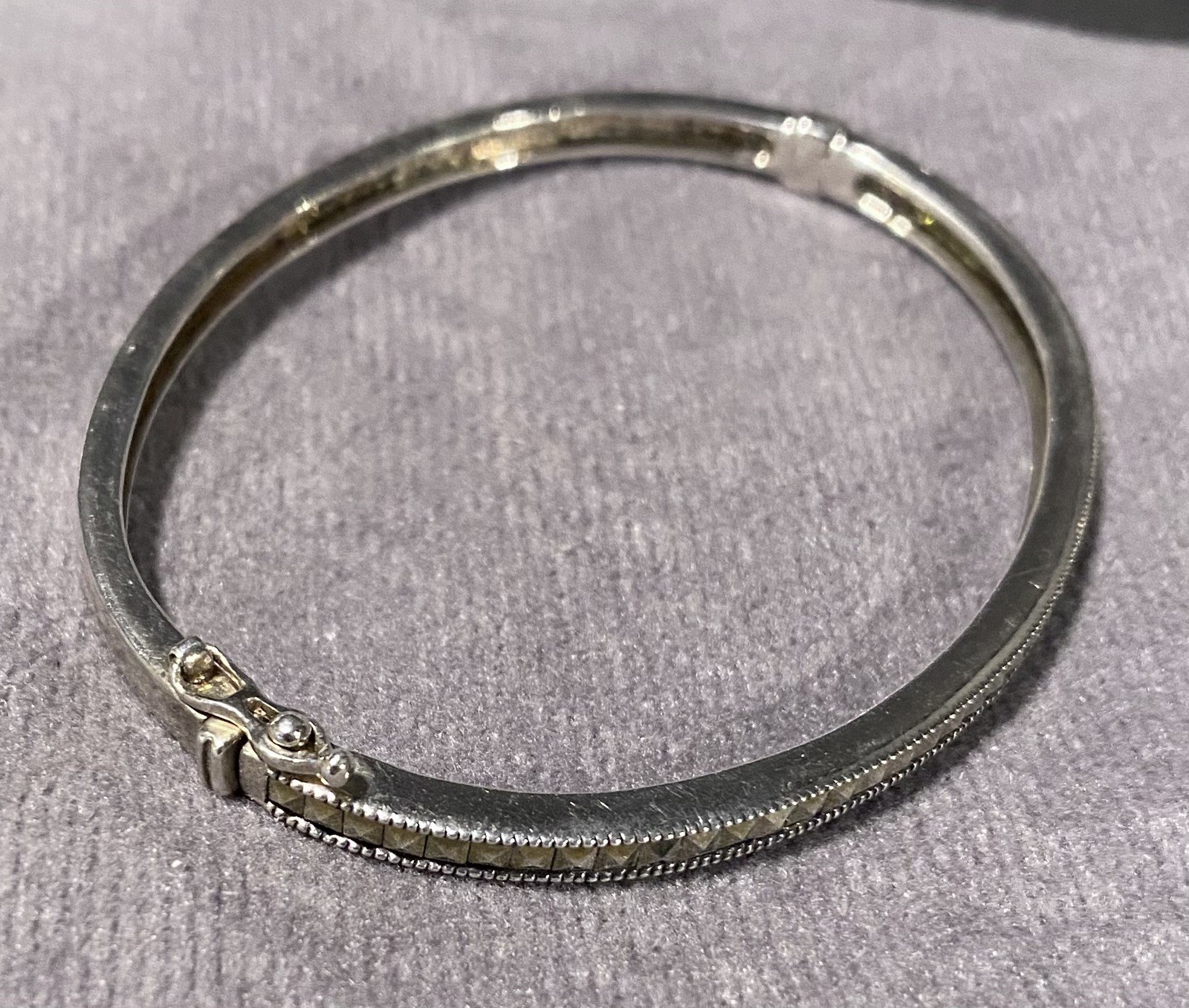 Judith Jack Marcasite Hinged Bangle  Bracelet 925… - image 7