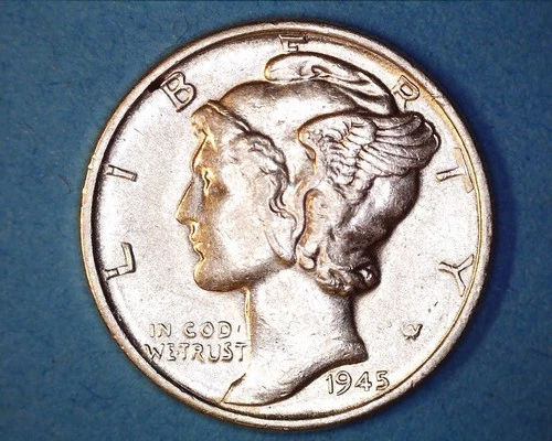 1945-D Mercury Head Silver Dime  AU **1130-5