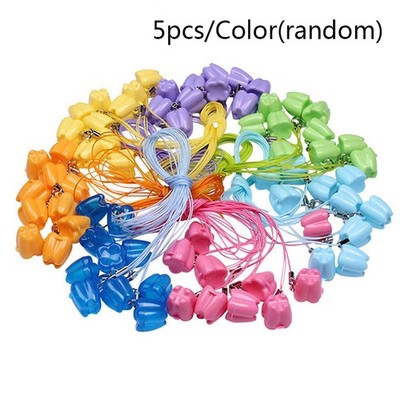 5pcs/set Baby Milk Teeth Storage Box Plastic False Teeth Organizer Case!