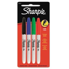 Sharpie Fine Point Permanent Marker Assorted Colors 4/Set 30174PP