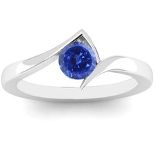 1.20Ct Round Shape 100% Natural Tanzanite Ring In Solid 925 Silver Tariffs Free