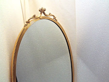 Messing Wandspiegel Antik Stil Garderobenspiegel Oval Vintage Badspiegel Goldfar