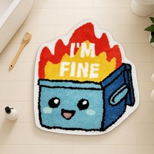 Dumpster Fire Bath Mats Its Fine Funny Dumpster Fire Rug Indoor Bathroom Mat ...