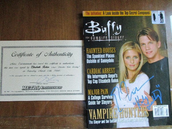 Buffy mag 1999 signed Elisabeth Rohm, "Kate Lockley" cert of authentic signature