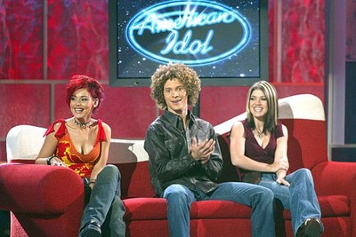 Nikki McKibbin Justin Guarini Kelly Clarkson at FOX-TV's American - Old Photo 1