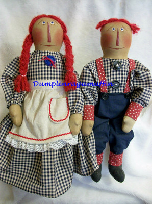 Pattern, primitive Annie & Andy,  19-in., Dumplinragamuffin #162