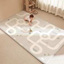 One-Piece Reversible Baby Play Mat 79    X 55    Rollable Waterproof Baby Mat for