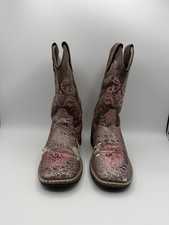 Shyanne Girls Pink Western Cowboy Boots Square Toe Size 12D Preowned