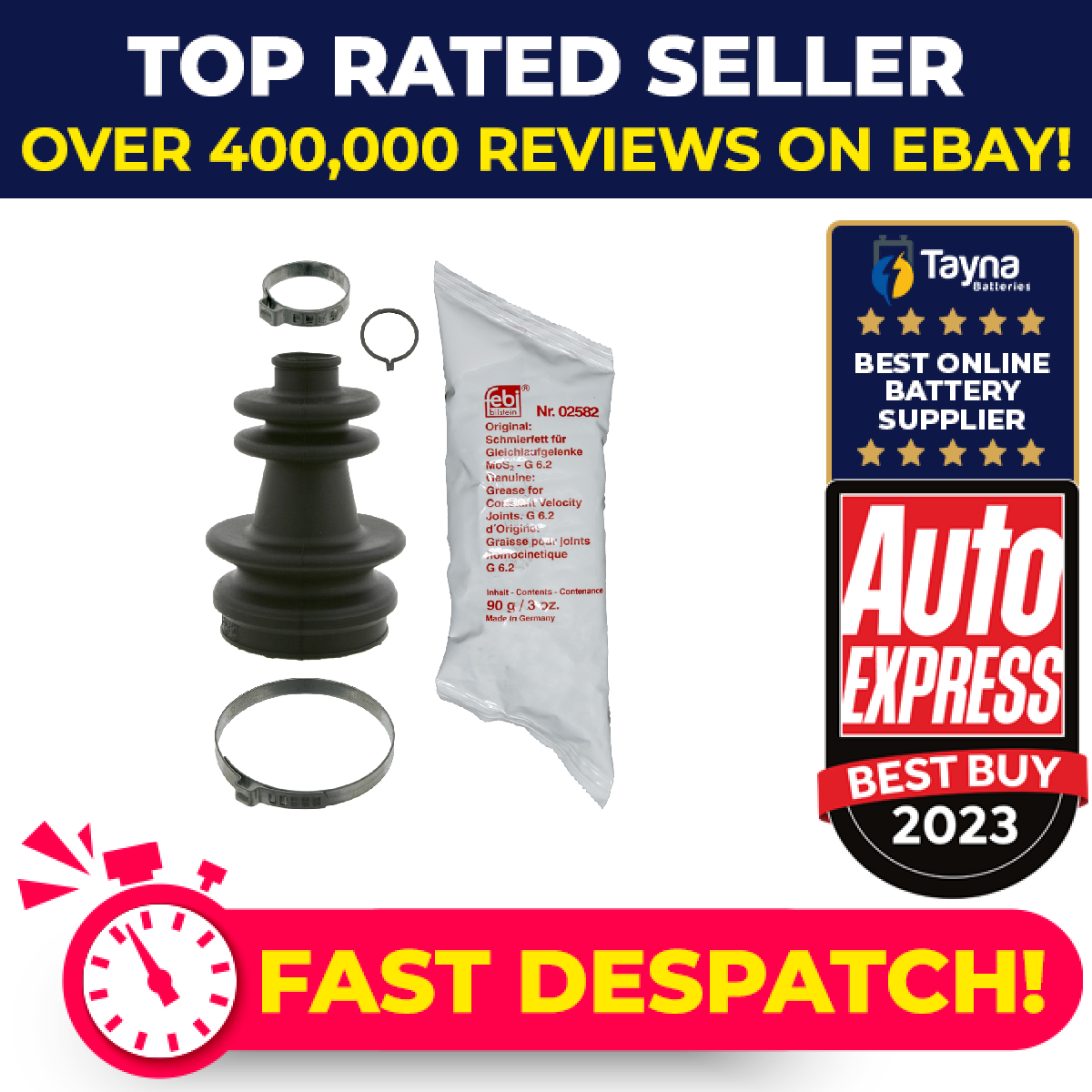CV Joint Boot fits FORD SIERRA 2.9 Front Inner 88 to 93 C.V. Driveshaft Gaiter