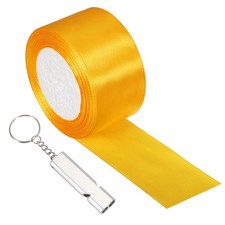 Finish Line Satin Ribbon with Whistle, 2"x24Yd  Gold