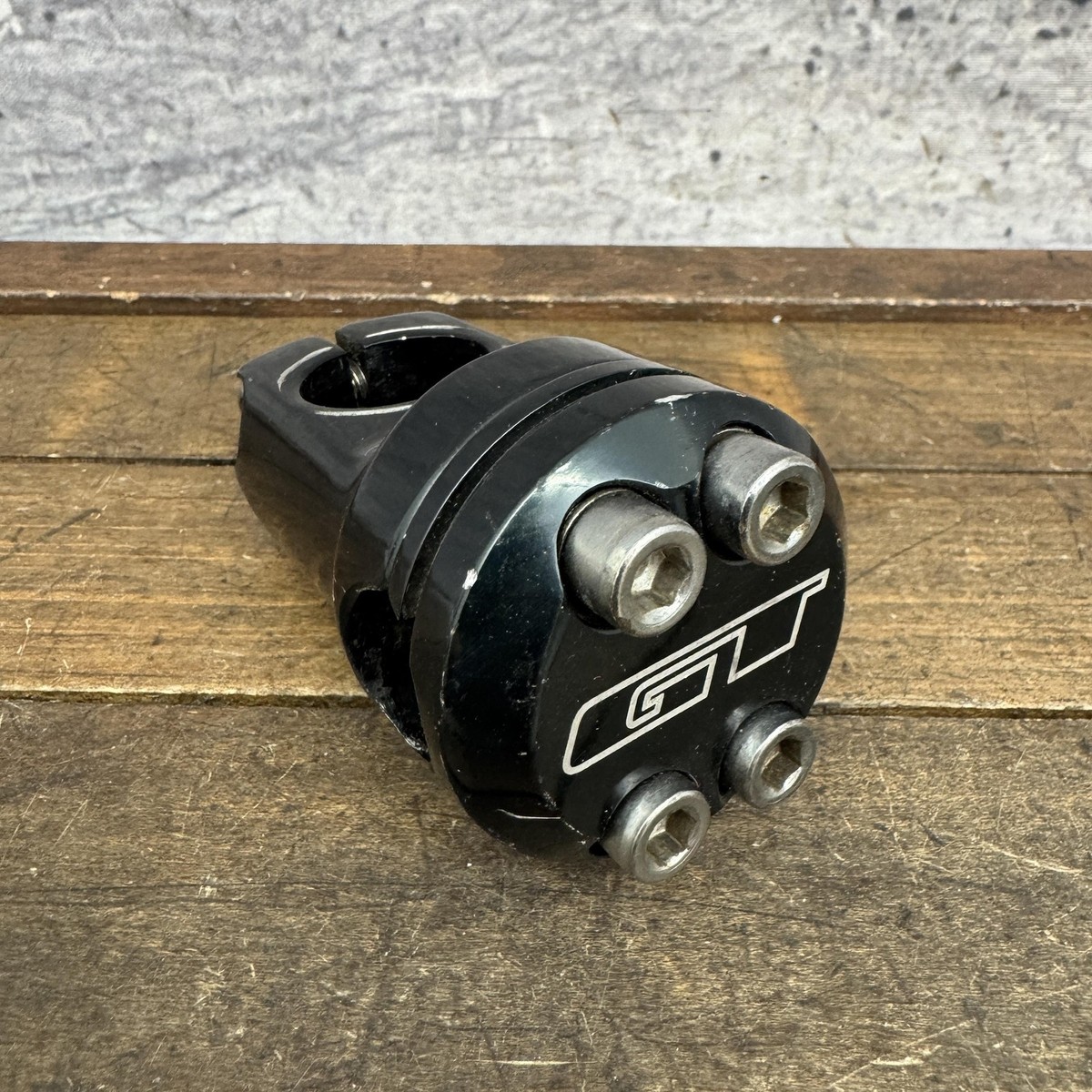 Vintage GT BMX Threadless Bike Stem 1 1/8 Clamp Black 4-Bolt Old