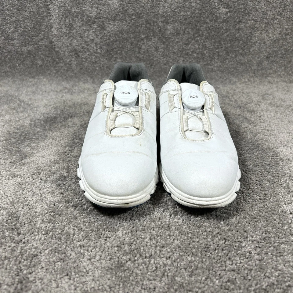 Zapatos de golf FootJoy PRO SL BOA 45031 Junior talla 4 M de cuero blanco con clavos usados Foto 3 de 4