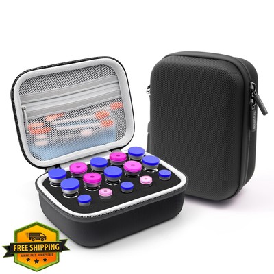 Krypthos Insulin Vial Case 15 Slots, Organizer Bag U-100 Vials