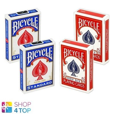 4 Decks Bicycle Rider 2 Blau 2 Rot Double Back No Face Zaubertricks Karten NEU