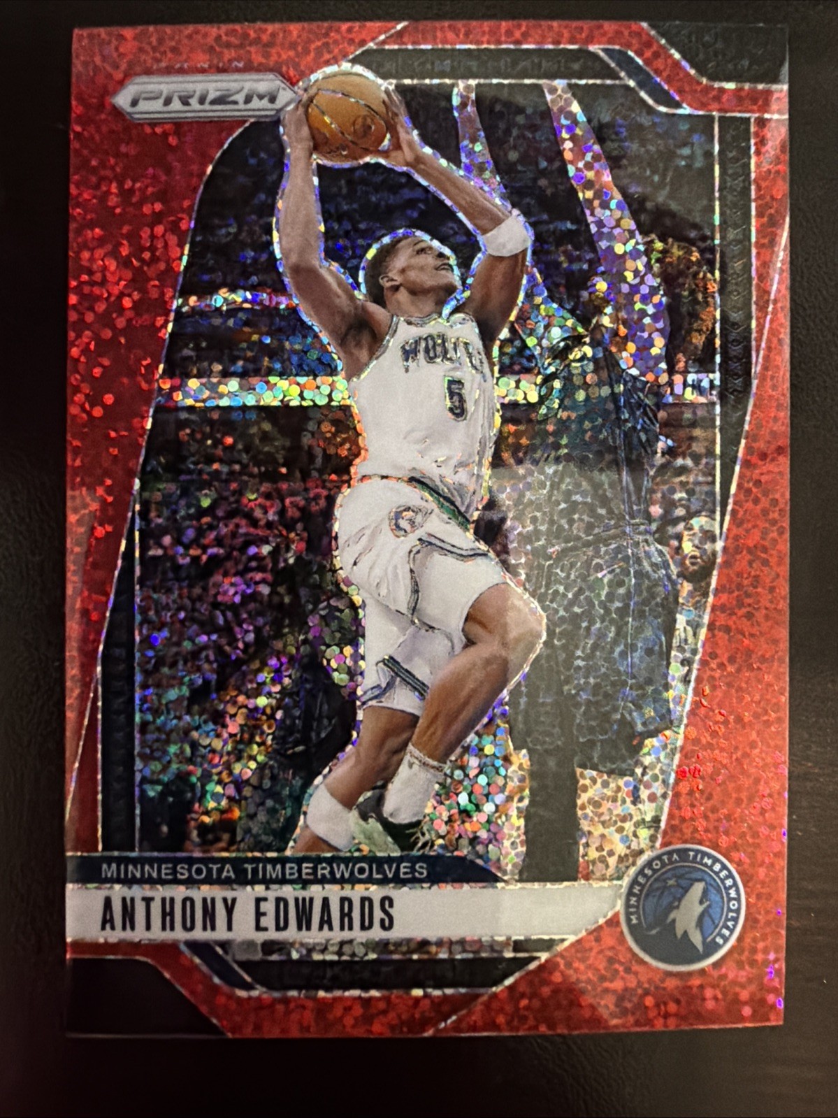 2024-25 Panini Prizm Anthony Edwards Red Sparkle #100 SSP Timberwolves