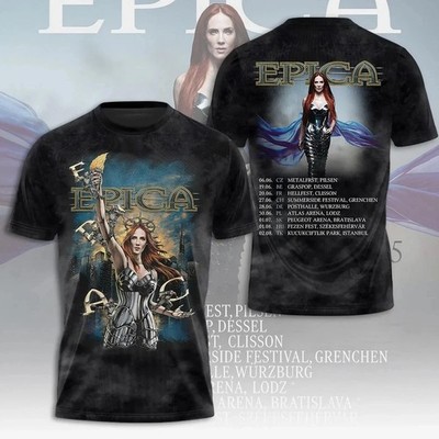 Epica Tour 2025 Date Lists 3D AOP T Shirt Size S-5XL