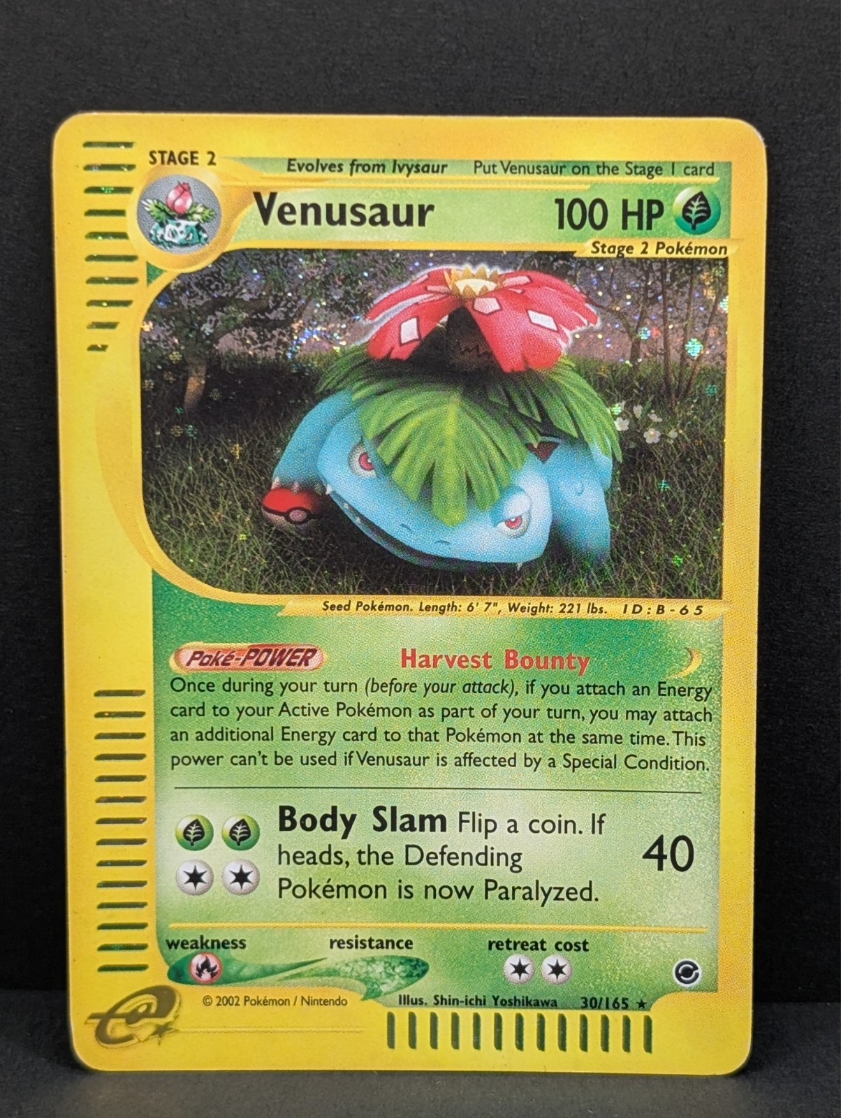 Venusaur 030/165 Expedition Base Set Holo Rare Pokemon TCG Nintendo e-reader LP