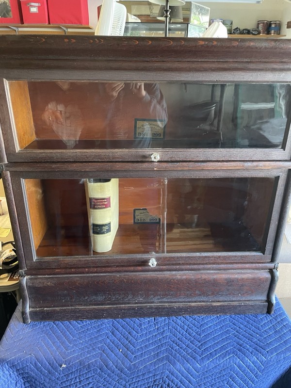 EARLY GLOBE WERNICKE TWO DRAWER BOOKCASE WITH TOP AND BASE