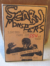 VINTAGE SCARY MONSTERS CARD WAX PACK-554/1000 LIMITED EDITION SEALED-DD REPRO