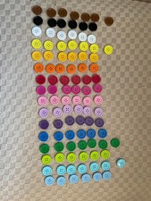 100 Pcs Resin Buttons 1 Inch 25mm Solid Color 4 Hole Sewing Craft Assorted