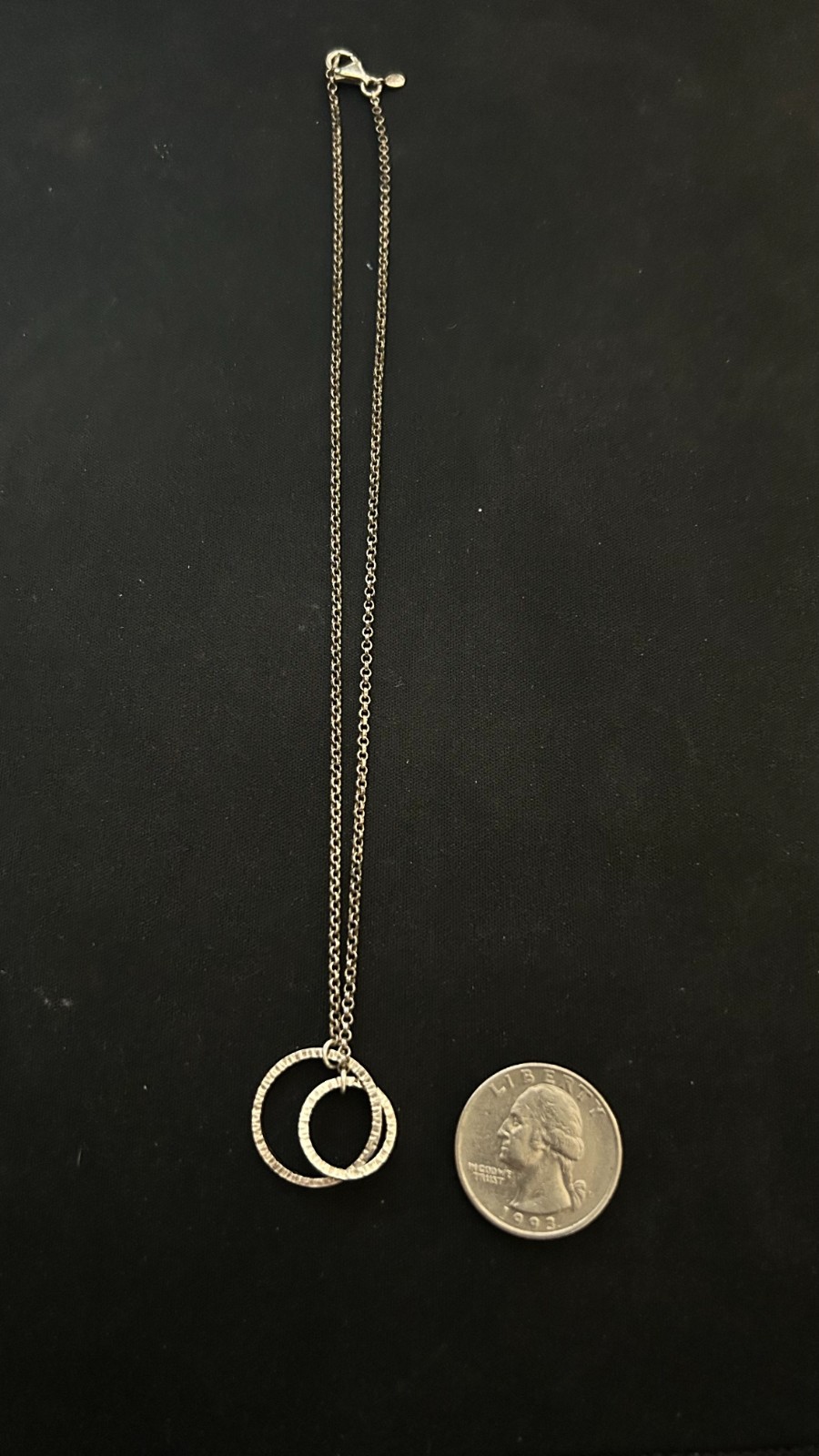 Sterling Silver Interlocking Circle Necklace-Dain… - image 2
