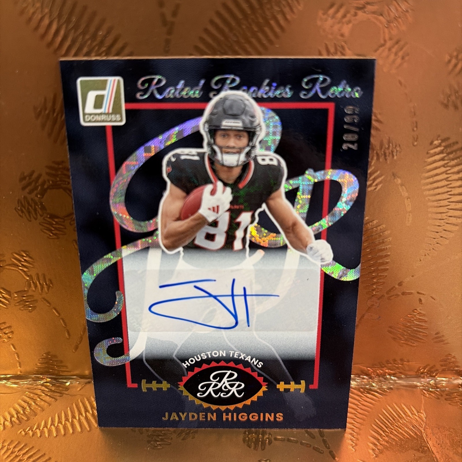 🔥🔥2025 Panini Donruss Rated Rookies Retro Auto 80/99 Jayden Higgins #8🔥🔥