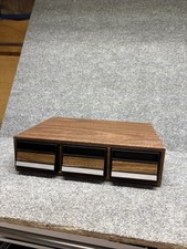 Vintage Wood Grain 3 Drawer Audio CASSETTE TAPE Storage.