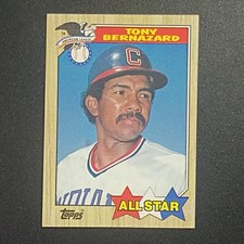 Topps 1987 Baseball Tony Bernazard All-Star 1986 AL Leaders #607 Cleveland