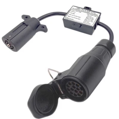 Trailer Light Adapter Converter US Vehicle 7-Way Plug to European 13-Pin Round - Bild 1 von 4