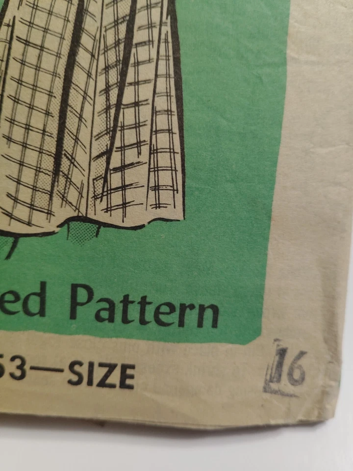 Dress 16 Sleeveless Collared Sewing 9153 Printed Pattern Mail Order VTG Trad - Image 3 of 4