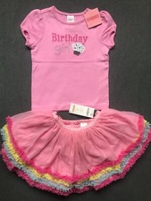 GYMBOREE NWT Birthday Girl Cupcake Tee Tutu Tulle Skirt -- size 3 yrs/ 4 yrs