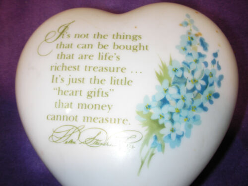 Helen Steiner Rice porcelain Heart Shaped Trinket Jewelry box Gibson Keepsake - Picture 1 of 4