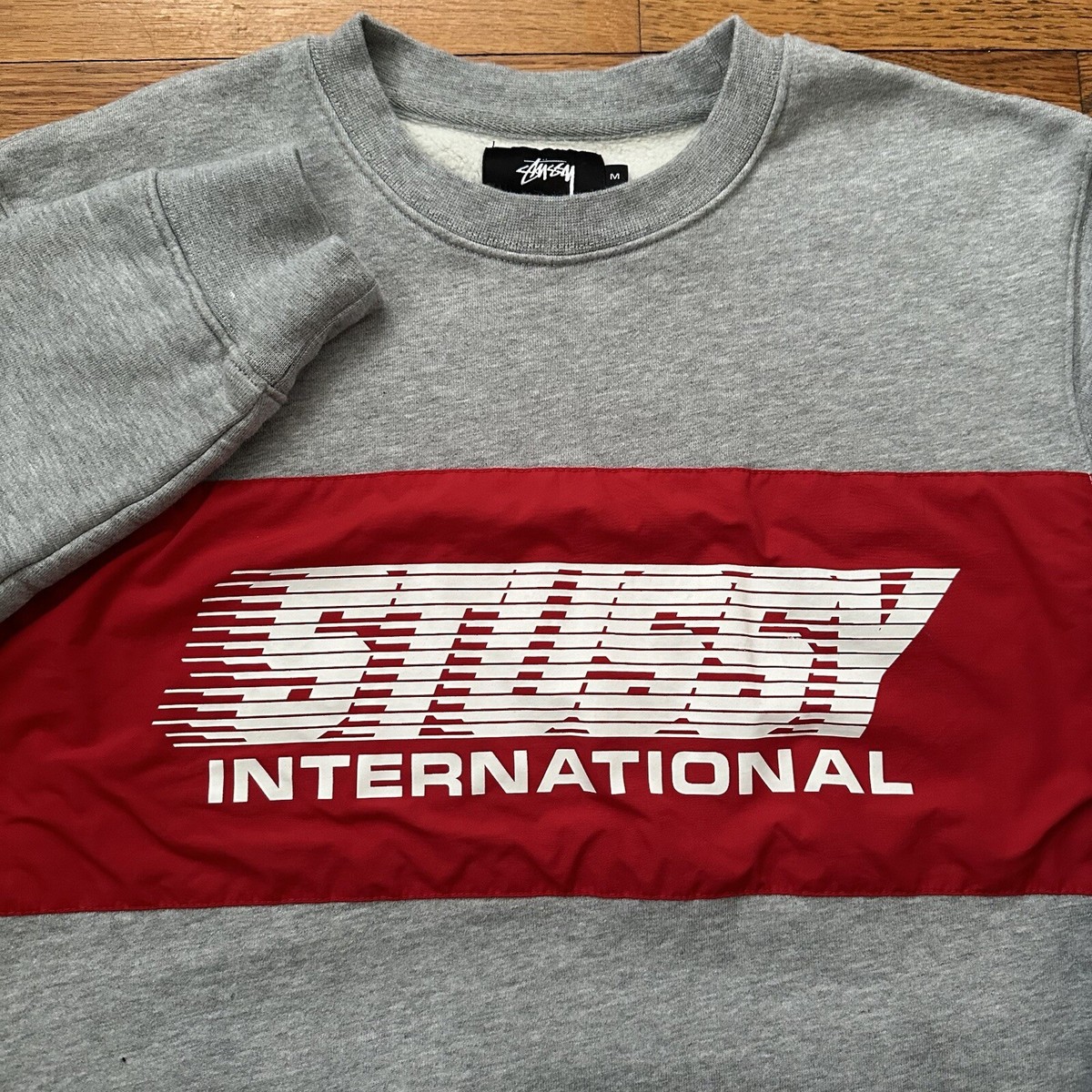 Stussy International Red Sweatshirt Medium Men Streetwear Skate | eBay