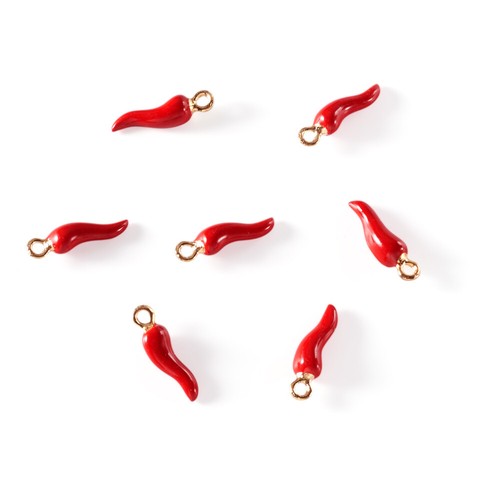 100pcs Hot Pepper Alloy Enamel Pendants Red Chili Charms Jewelry Accessory - Picture 3 of 7