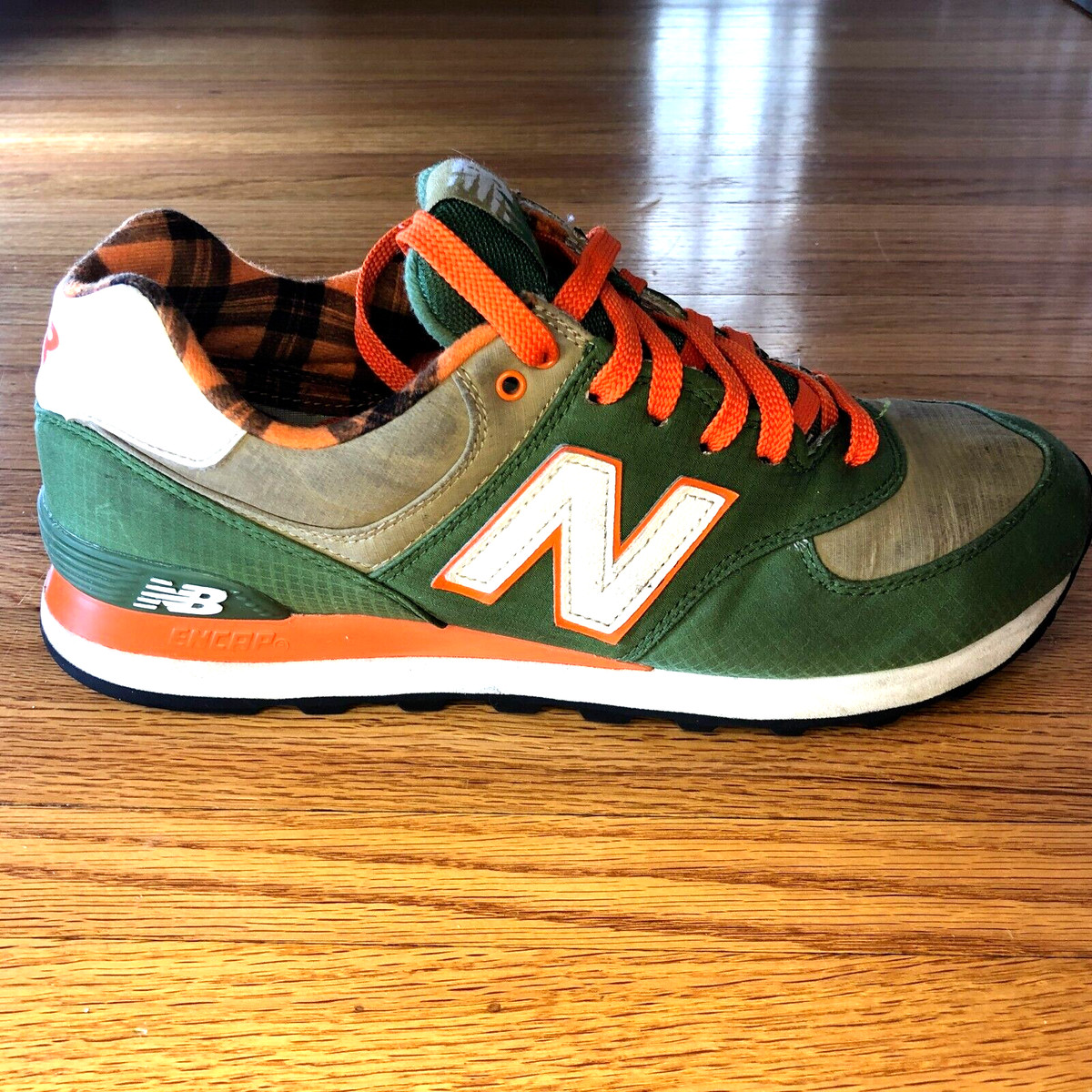 New Balance 574 ML574FTC Camper Pack - Men Size 9.5 - Green/Orange 