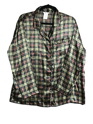 Secret Treasures Nightgown Women's Sleepwear Top Only Size Large Green  Plaid
