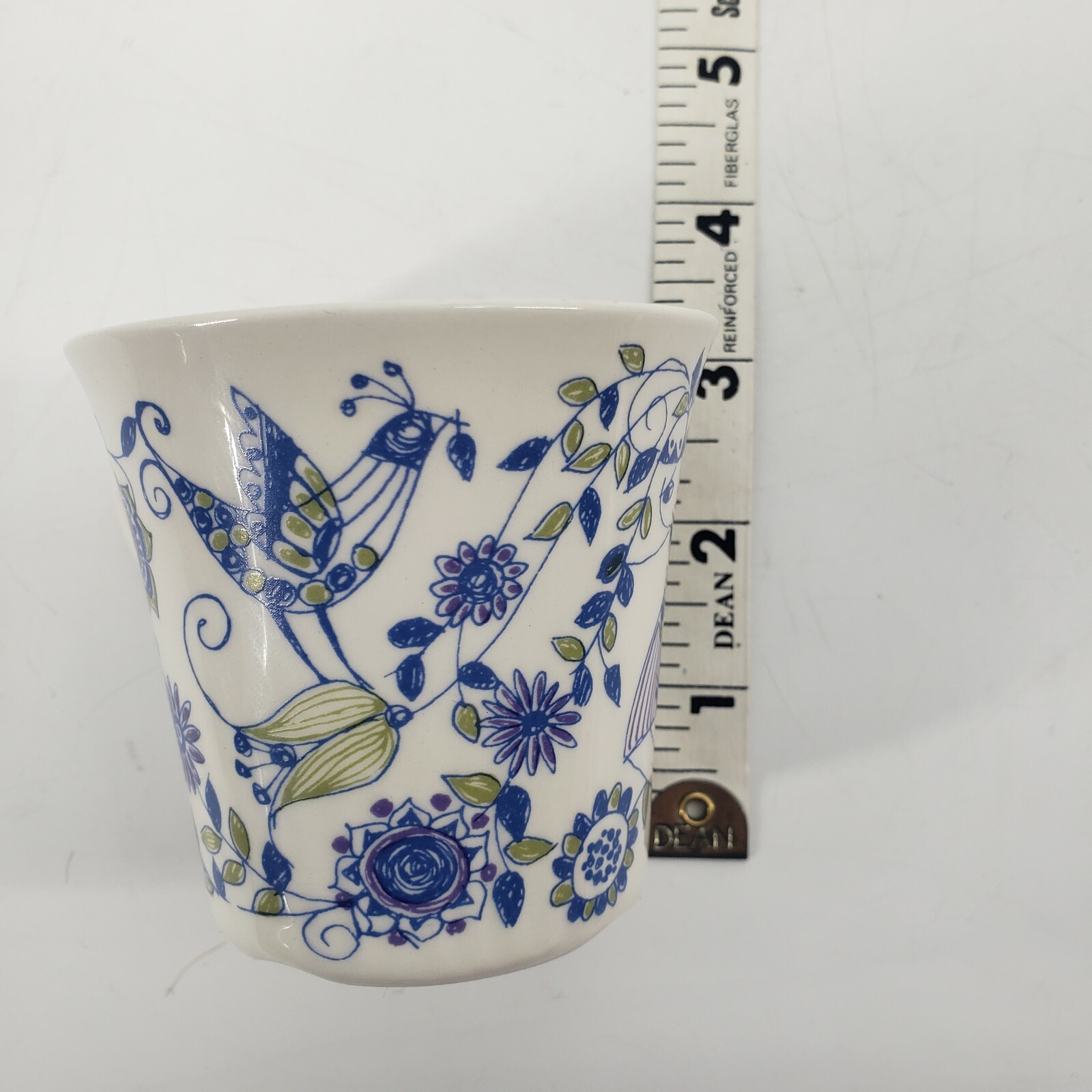 Vtg Lotte Turi-Design Cup Mug Figgjo Norway Flat Notch Hand Painted 