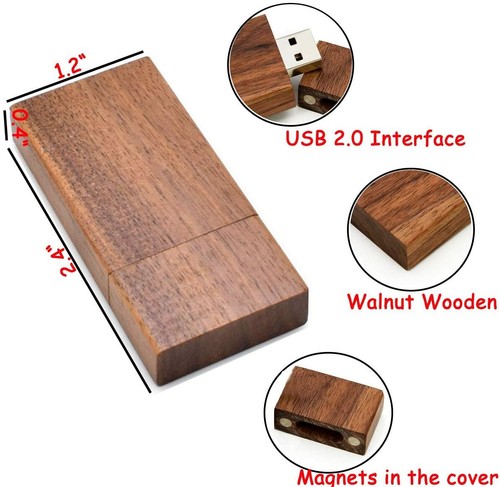 Unidad de memoria USB de madera personalizada de 16 GB fotos de boda regalo favorito regalo - Imagen 4 de 4