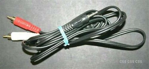 Male 1/8 Inch Stereo to RCA 2 Male Audio Cord Cable Wire Black 5 ft. 9 in. Long