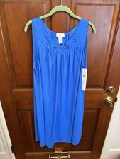 NWT Womens Size Large Shadowline Night Gown 37280 40  Floral Petals Sapphire