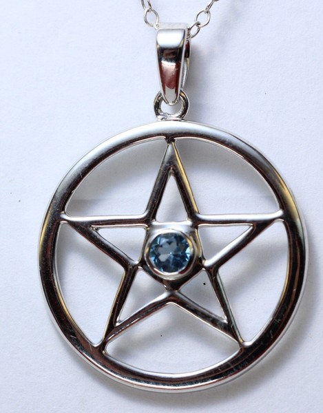 Edler 0,22 Carat Blautopas Stern AnhäNger 925 Silber Collier Sky Blue Topas-image