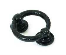 Black Steel Medieval Style Ring Shaped Door Knocker