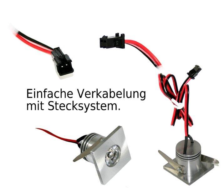 4 Mini Einbauleuchten LED, 12V, 1W, 100 Lumen – Superhell Mit 120° Lichtwinkel, Loch 15mm, Ideal Für Schrank & Wohnmobil (Kaltweiß 6500K, Silber)