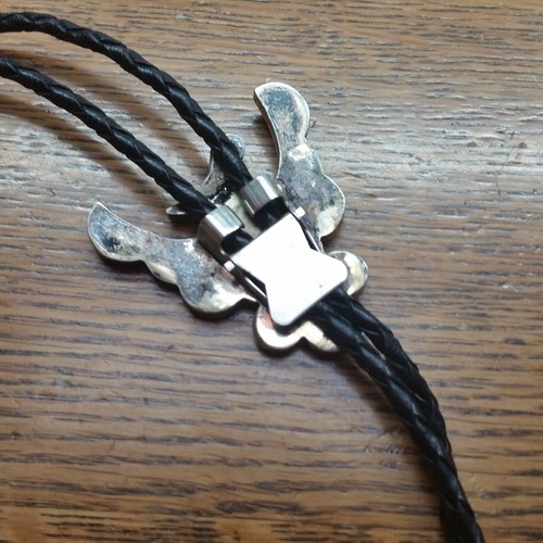 Zuni Thunderbird Cravatta bolo intarsio argento sterling X557C - Foto 4 di 4